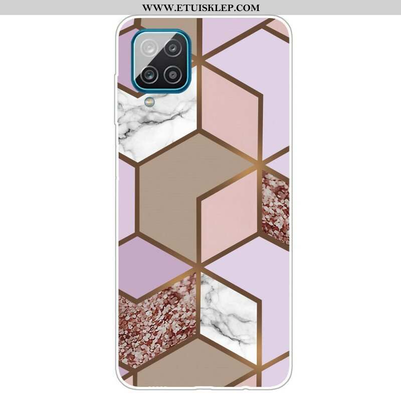 Etui do Samsung Galaxy M12 / A12 Geometryczny Marmur